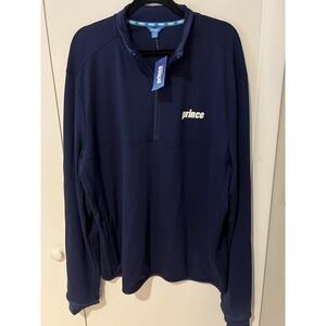 NWT Prince Pickleball Men's Ponte 1/4 Zip Pullover  Size XXL Navy Blue Heavy